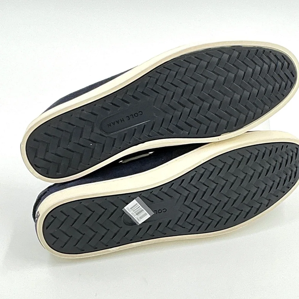 Cole Haan Size 8 Boat Shoe Navy Ivory Suede Lace Up NEW Nantucket $130